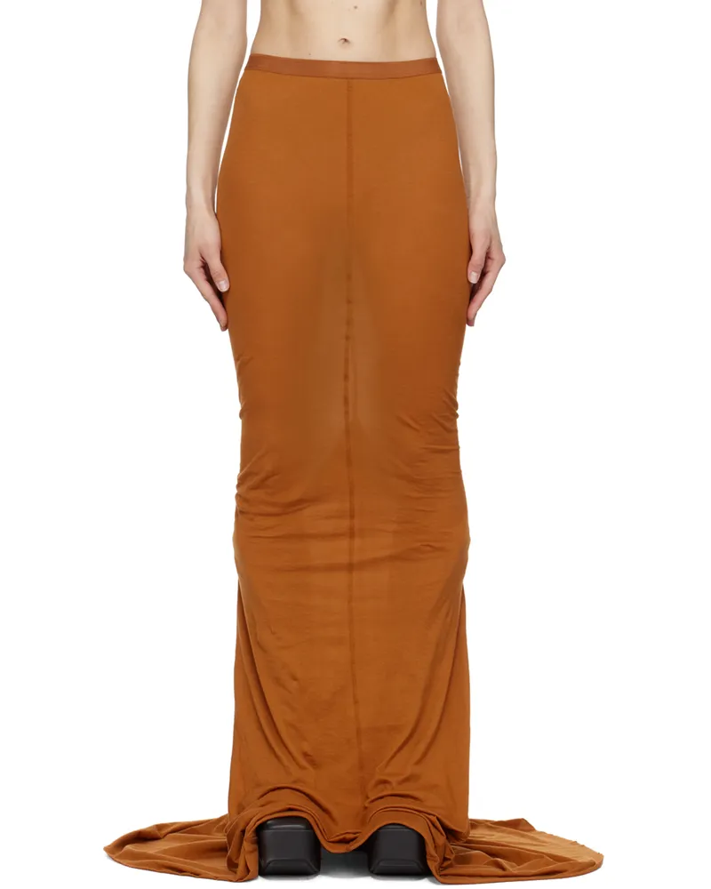 Rick Owens Orange Pillar Maxi Skirt 53