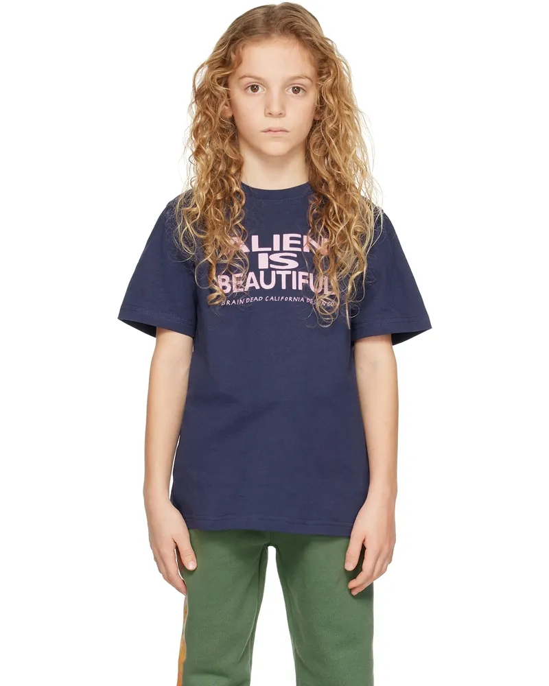 Brain Dead Kids Navy 'Alien Is Beautiful' T-Shirt Navy