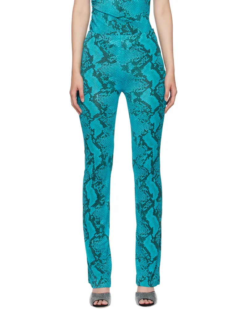 ATLEIN Blue Snake Print Trousers C0923