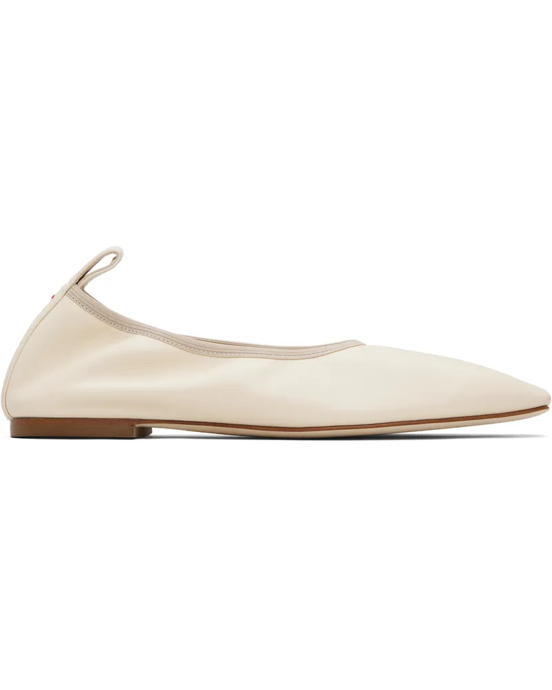 aeyde Beige Nomi Ruched Ballerina Flats Creamy