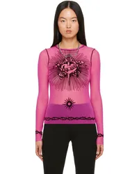 Jean Paul Gaultier Pink 'Safe Sex' Long Sleeve T-Shirt Shockingpink