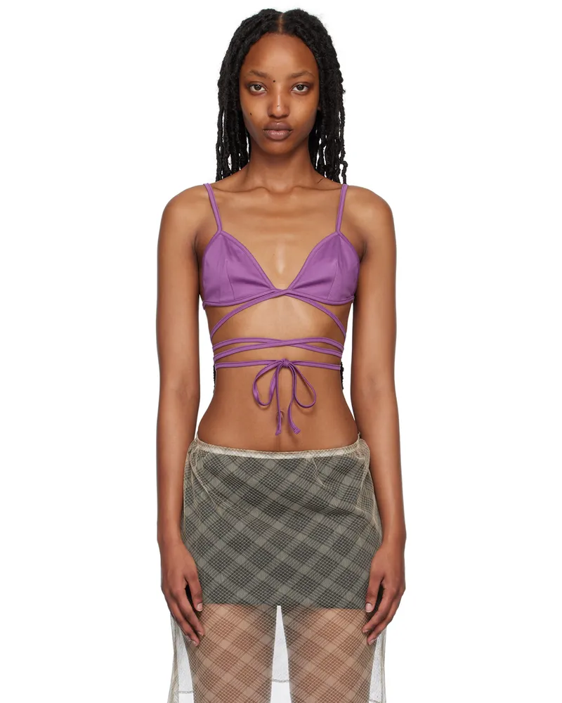 Maryam Nassir Zadeh Purple Mara Bikini Top Plum