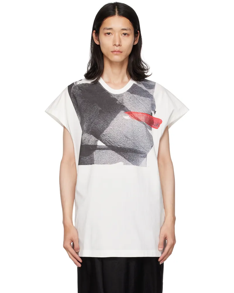 Julius White Printed T-Shirt Off