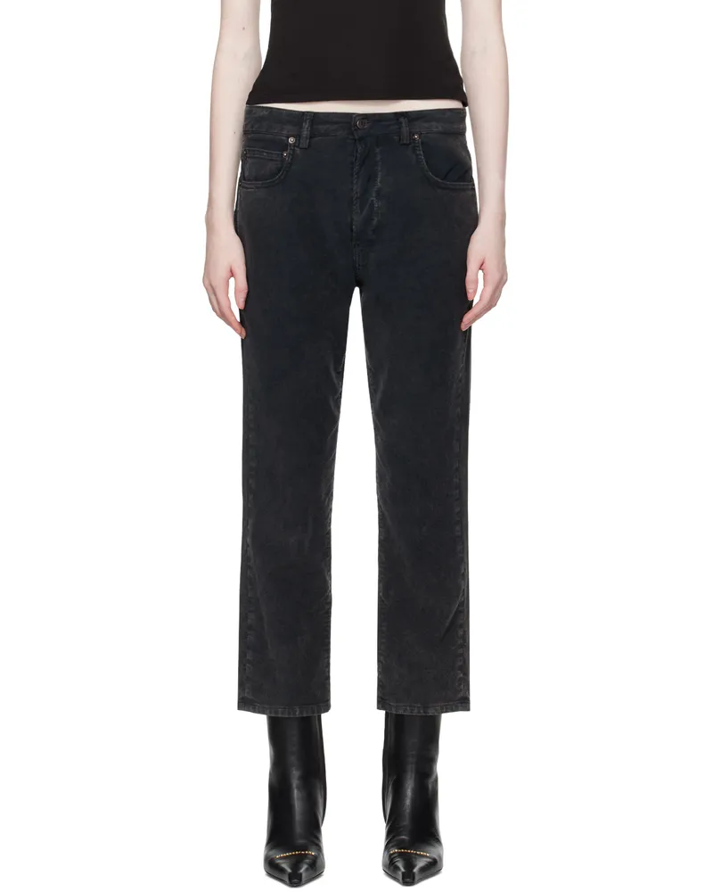 6397 Black Washed Trousers Washed