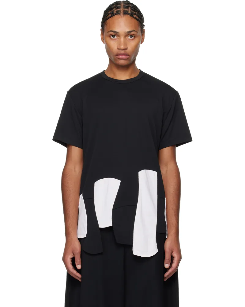 Comme des Garçons Black & White Paneled T-shirt Black
