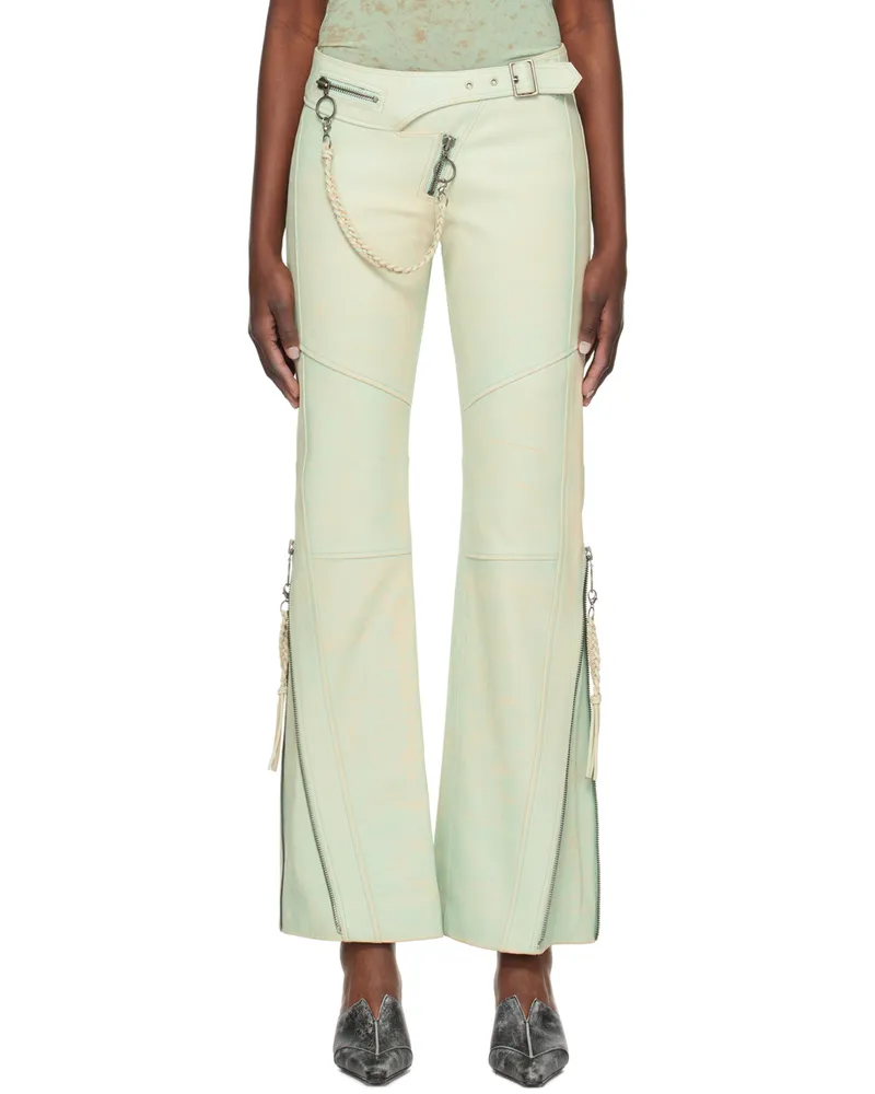 Charlotte Knowles Blue Nihil Leather Pants Moto