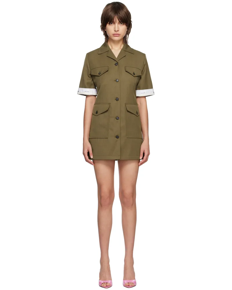 Palm Angels Khaki Military Minidress Military