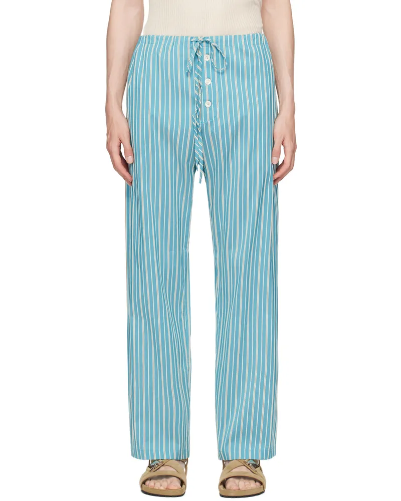 BODE Blue Shore Stripe Trousers Blwht