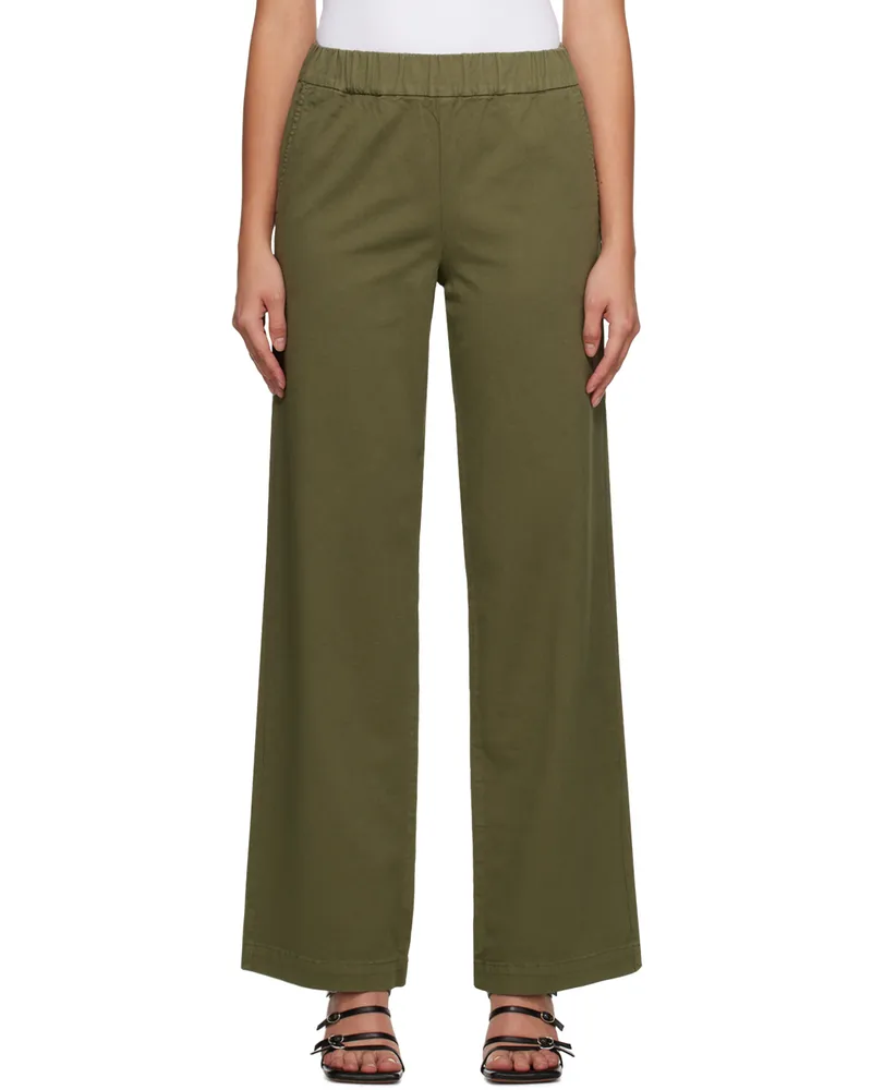 Anine Bing Khaki Koa Trousers Army