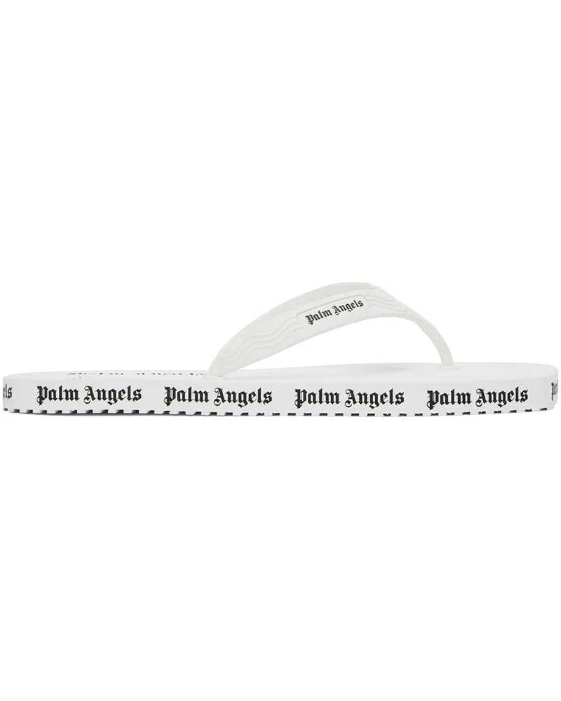 Palm Angels White Logo Sandals White