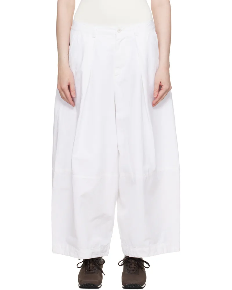 YMC White Deadbeat Trousers 10-white