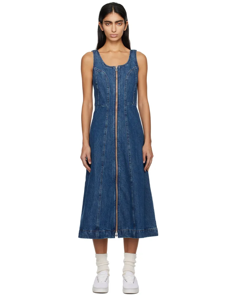 A.P.C. Indigo Ally Denim Midi Dress Ial