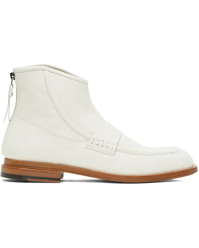 TAAKK SSENSE Exclusive White Carnaby Ice Zip-Up Boots White