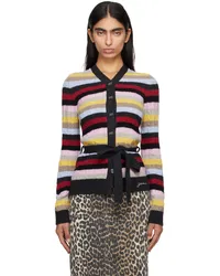 Ganni Mulitcolor Stripe Belt Cardigan Multicolour