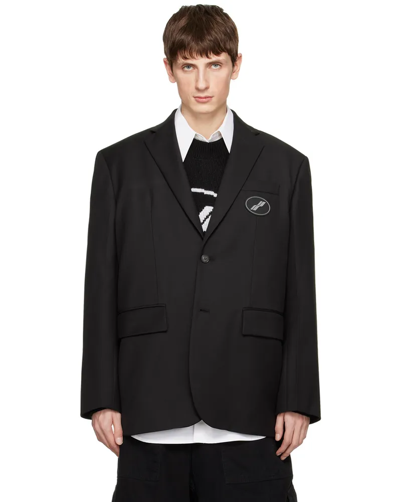 WE 11 DONE Black Oversized Blazer Black