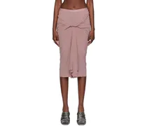 Pink Draped Midi Skirt