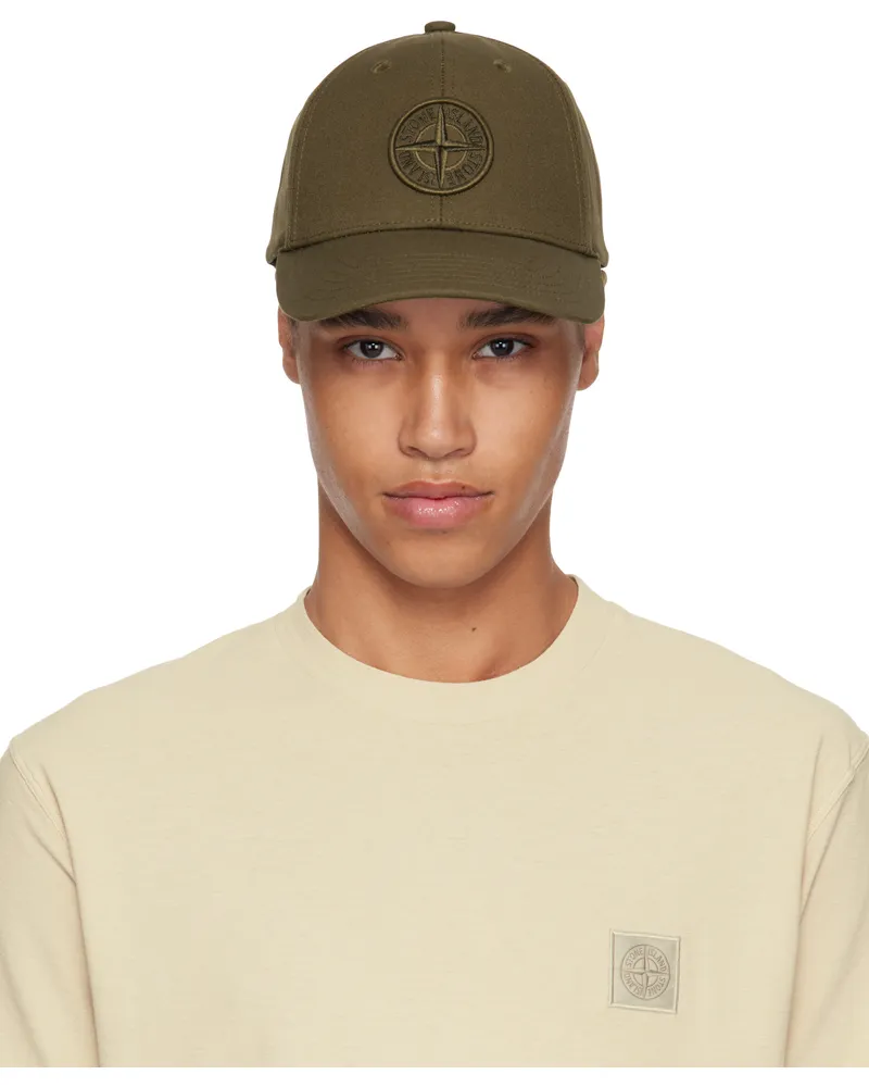 Stone Island Khaki Cotton Reps Cap V0054
