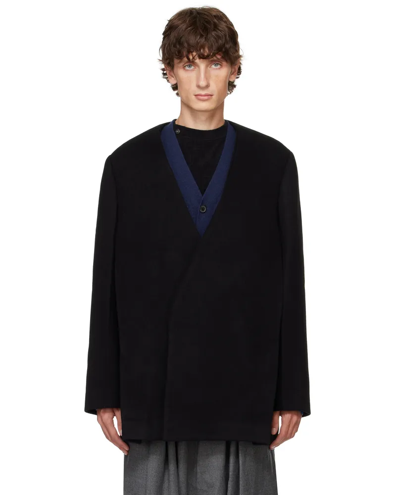 Adererror Black Wool Coat Noir
