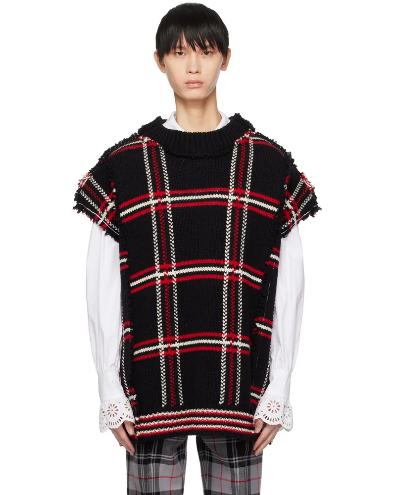 Meryll Rogge Black Check Sweater Black