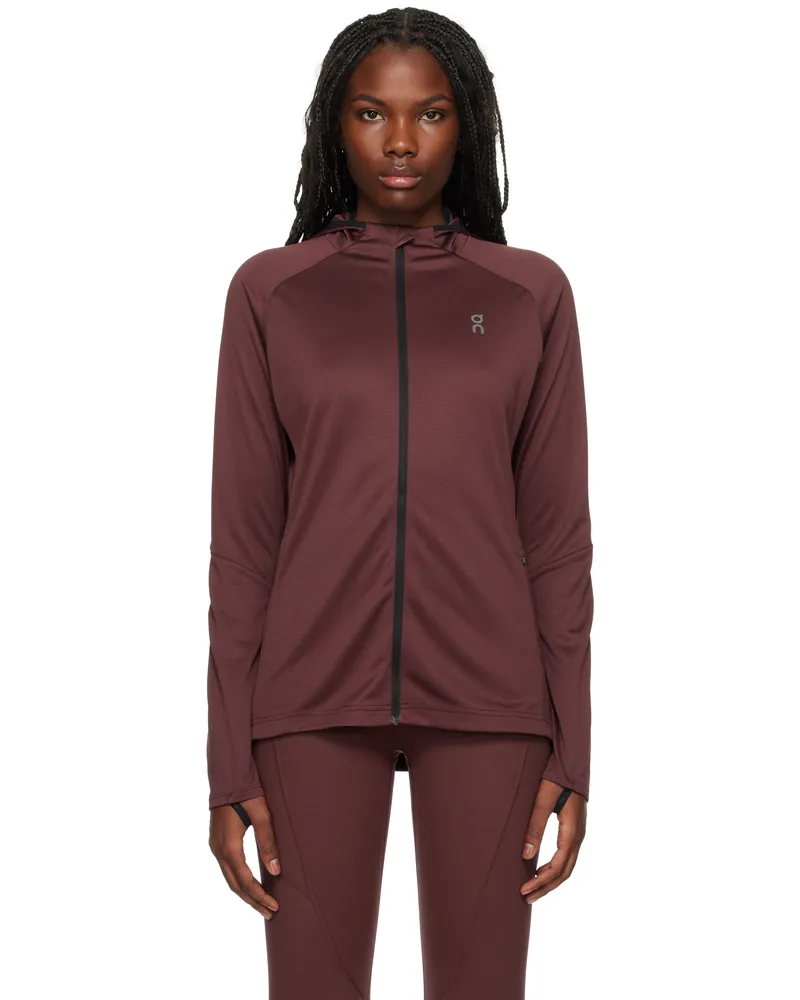 ON Burgundy Climate Zip Hoodie Mulberry