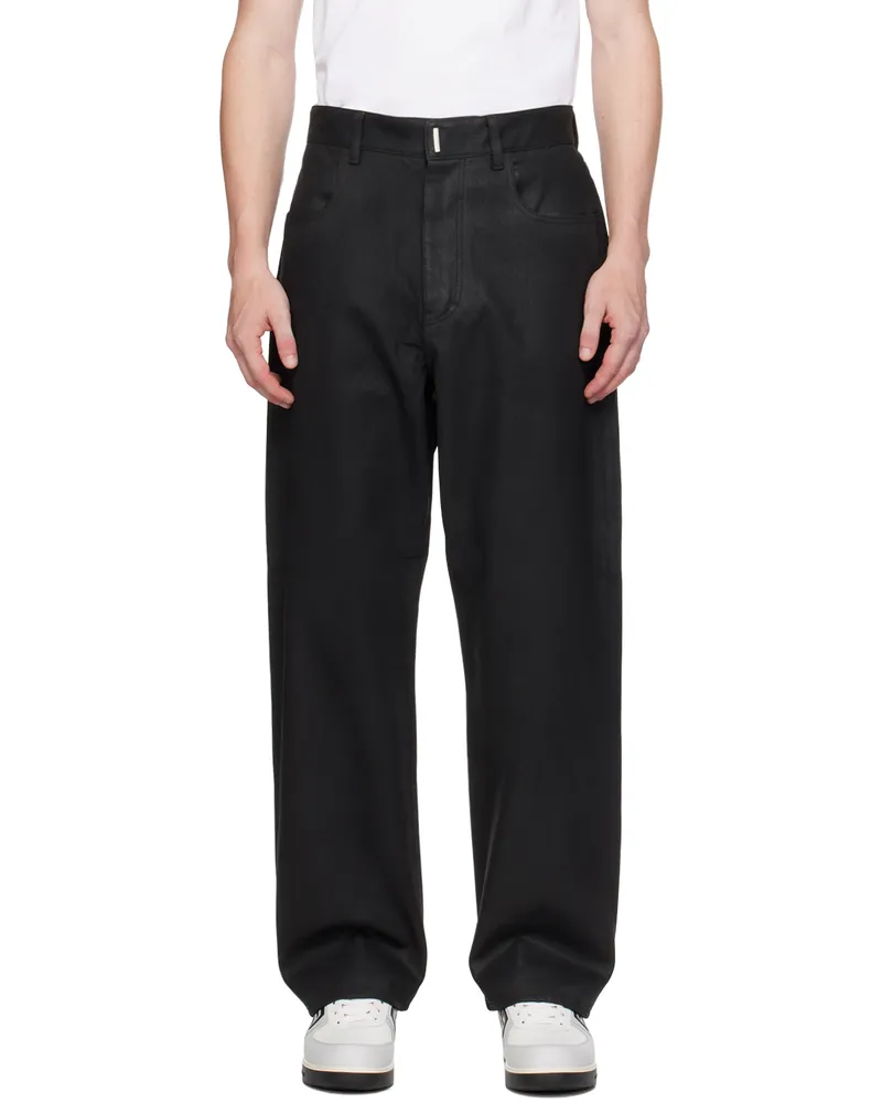 Givenchy Black Coated Jeans 001-black