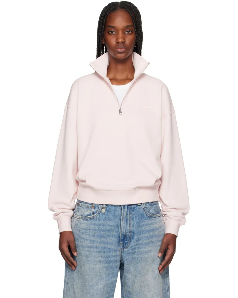 Kitsuné Pink Baby Fox Patch Half Zip Sweatshirt 0140