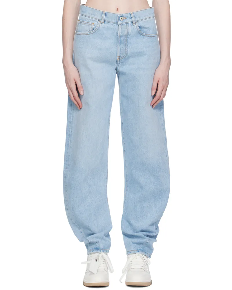 OFF-WHITE Blue Twist Banana Jeans Light