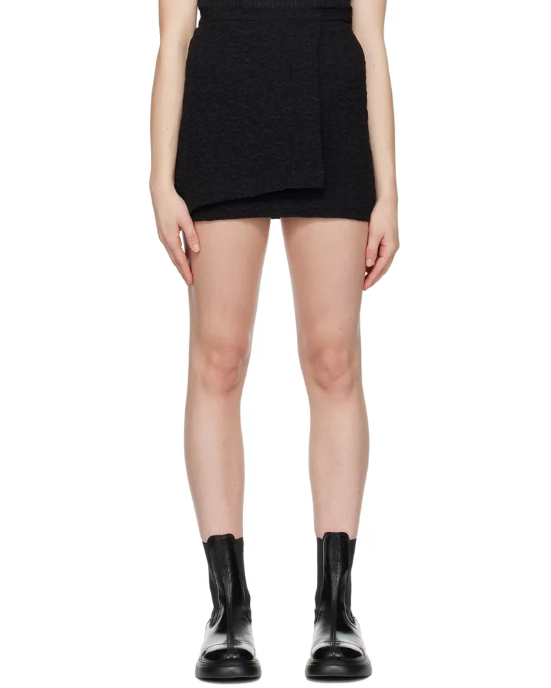 Ganni Black Wrap Miniskirt 099