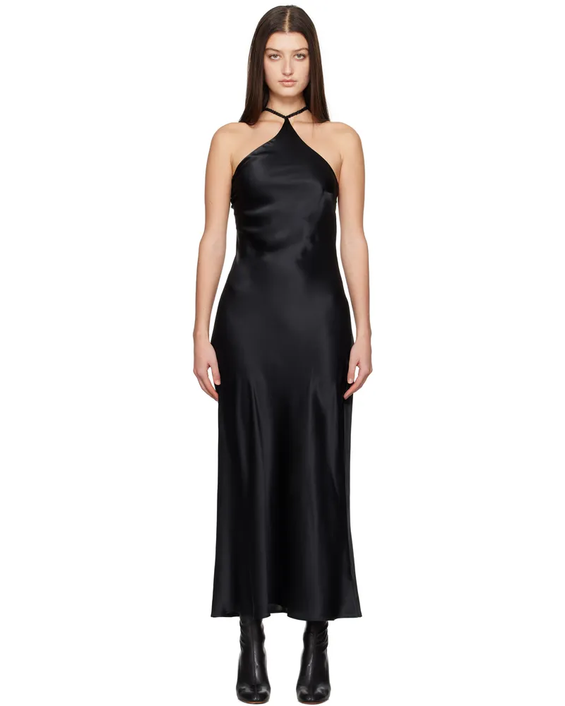 Silk Laundry Black Slope Midi Dress Black