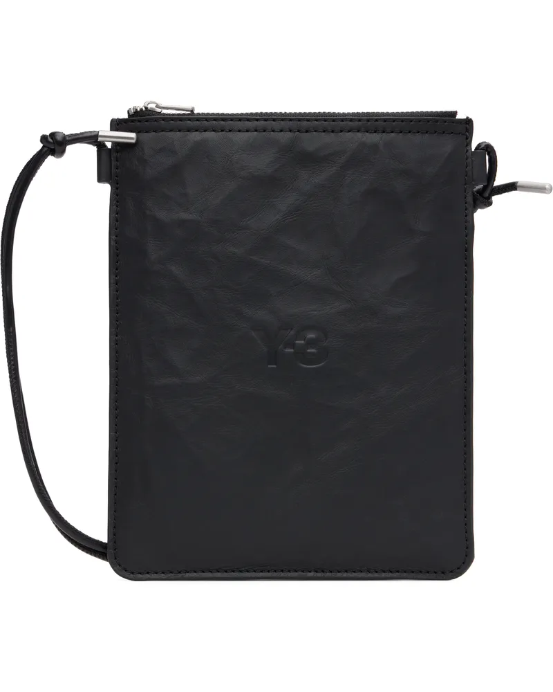 Y-3 Black Leather Crossbody Pouch Black