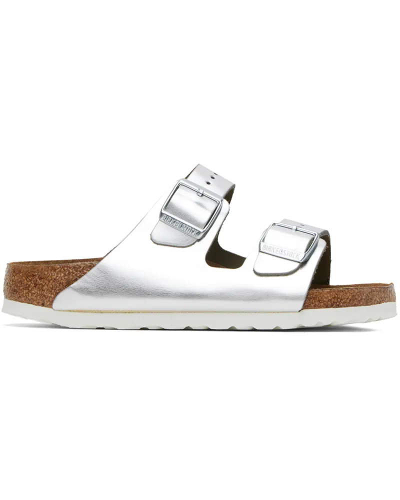 Birkenstock Silver Arizona Soft Footbed Sandals Metallic