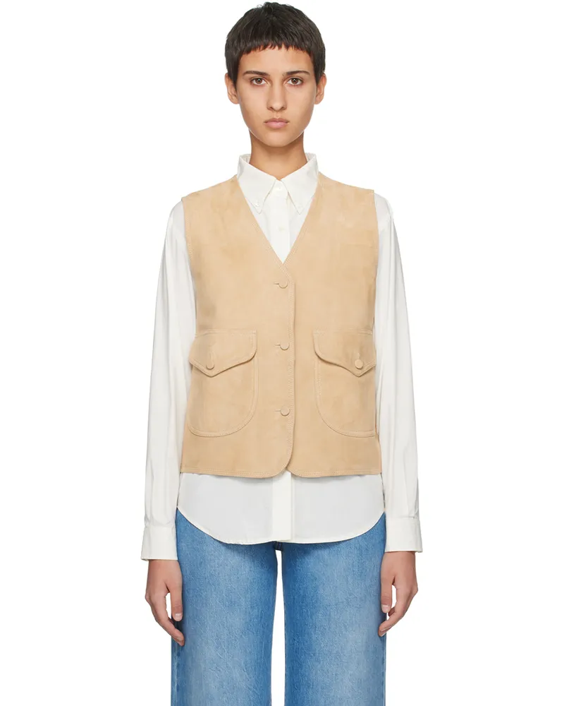 Nothing Written Beige Loi Leather Vest Light
