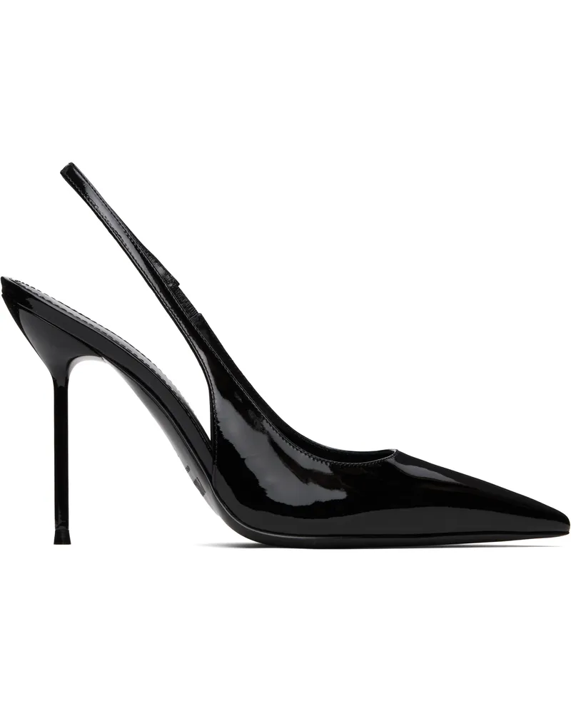 Paris Texas Black Lidia Slingback Heels Black