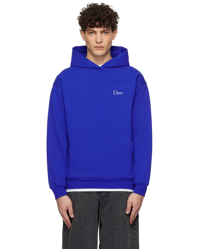 Dime Blue Classic Small Logo Hoodie Navy