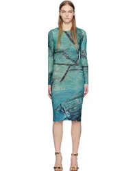 Versace Jeans Blue Patchwork Midi Dress Ebonnie