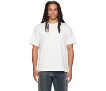 White Three-Button T-Shirt