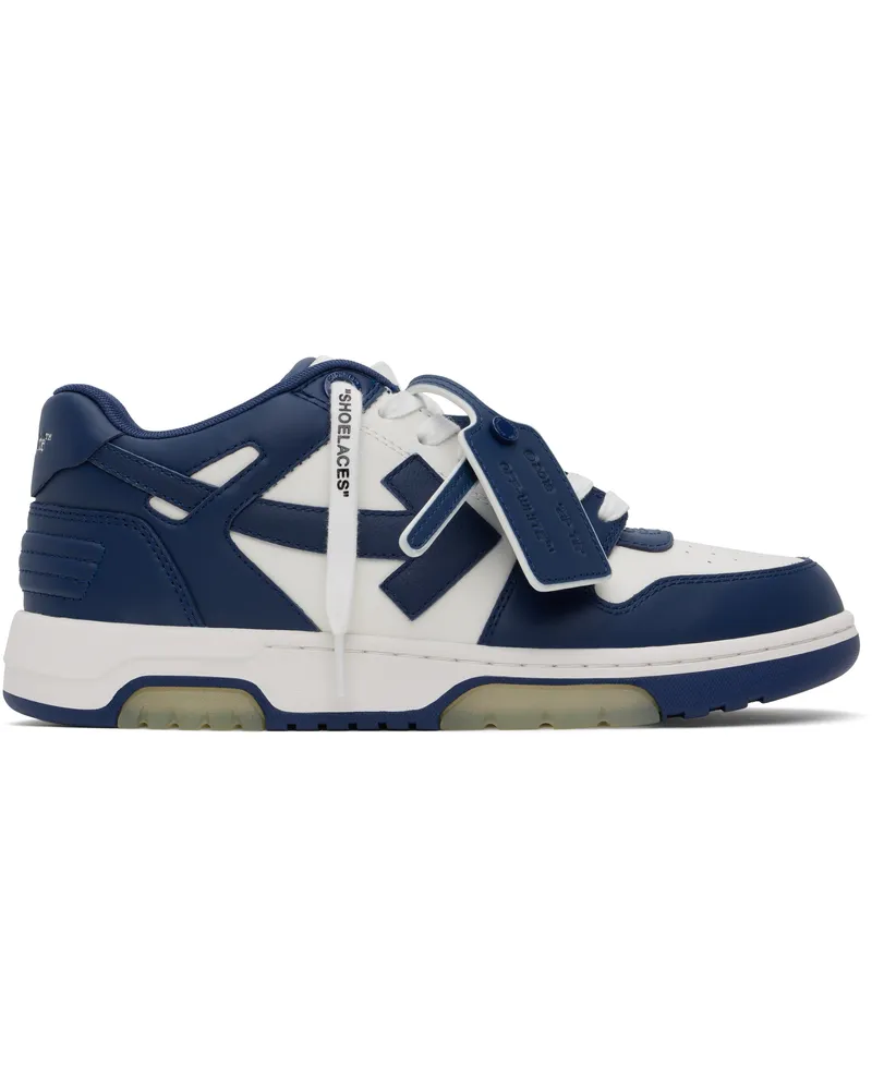OFF-WHITE White & Navy Out Of Office Sneakers White