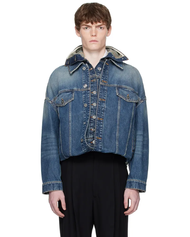 Jean Paul Gaultier Blue 'The Double' Denim Jacket 57-vintageblue