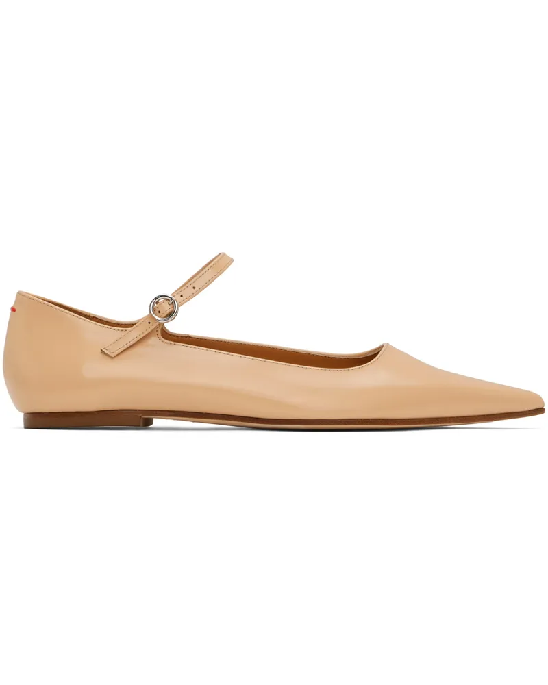 aeyde Beige Cleo Ballerina Flats Peach