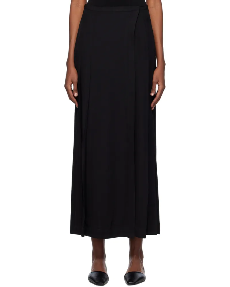 Totême Black Pleated Maxi Skirt 001
