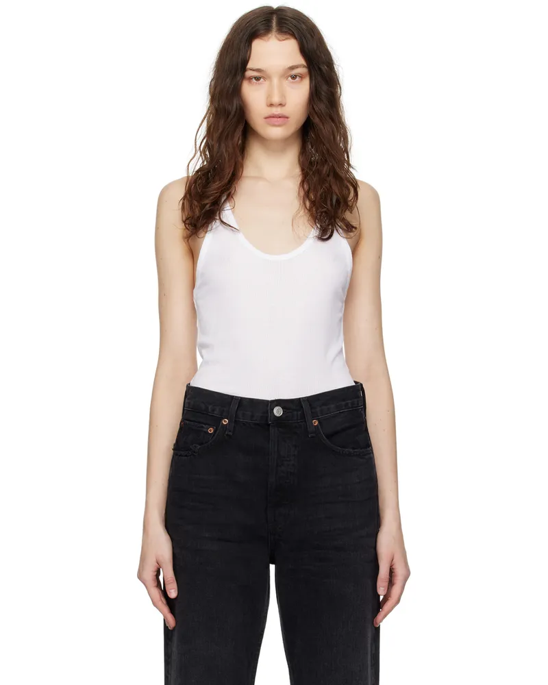 AGOLDE White Karla Tank Top White