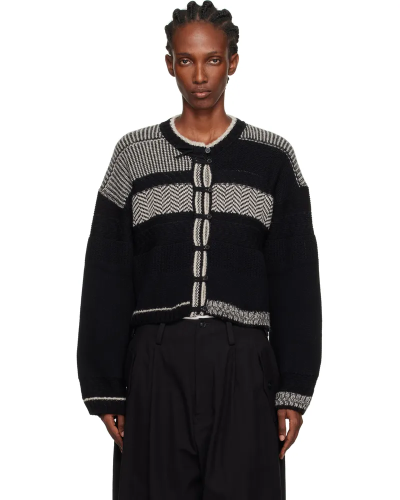 Yohji Yamamoto Black Design Knit Cardigan 1