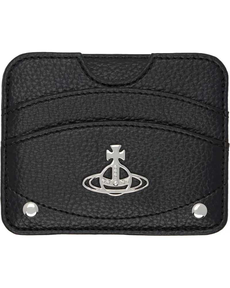 Vivienne Westwood Black Half Moon Flat Card Holder N403