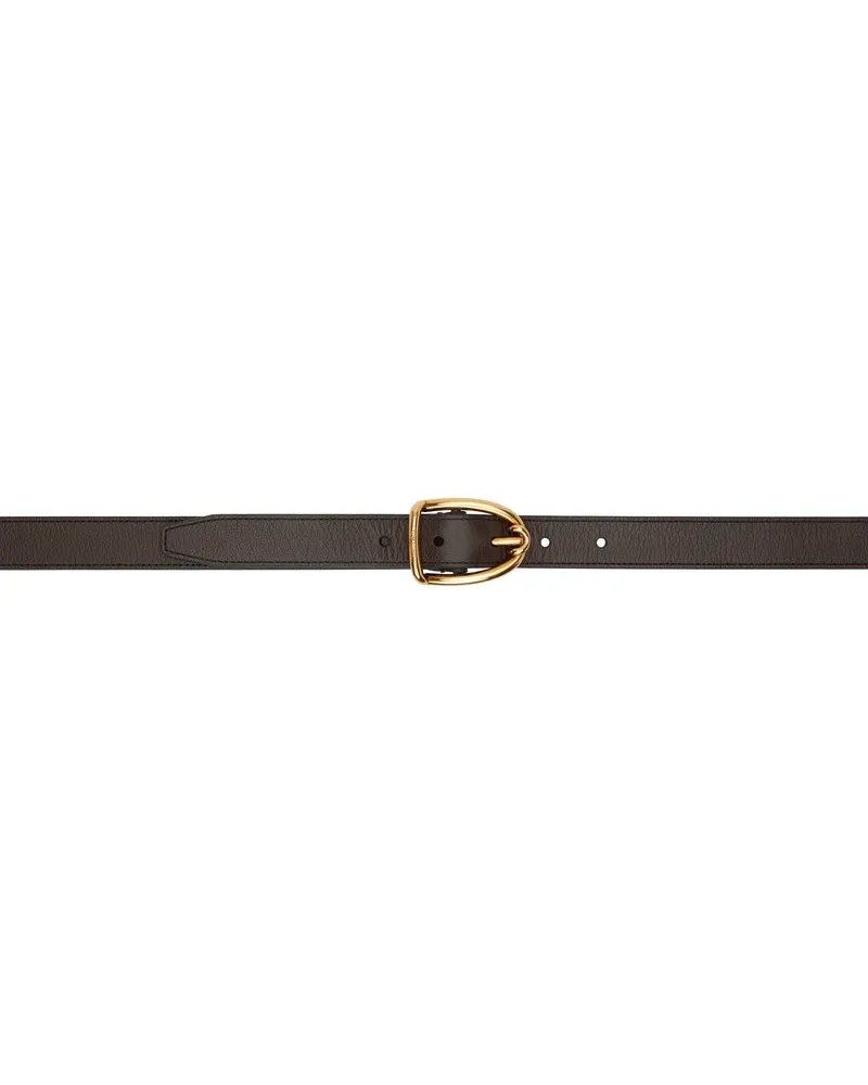 Tom Ford Brown Angled Buckle Belt Chocolate