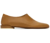 Tan Square Toe Loafers