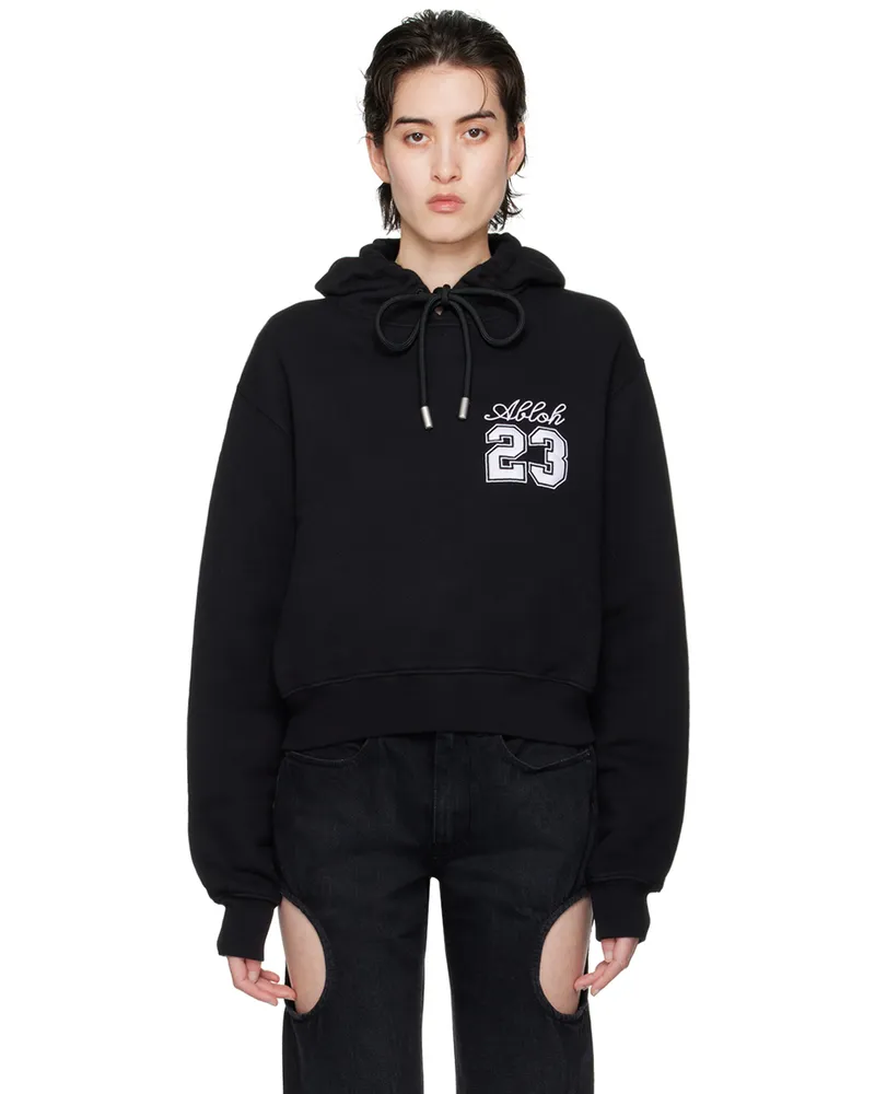OFF-WHITE Black Embroidered Hoodie Black
