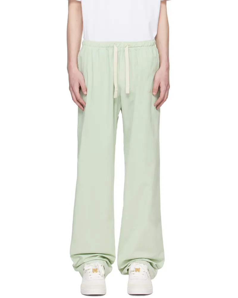 Palm Angels Green Embroidered Sweatpants Mint