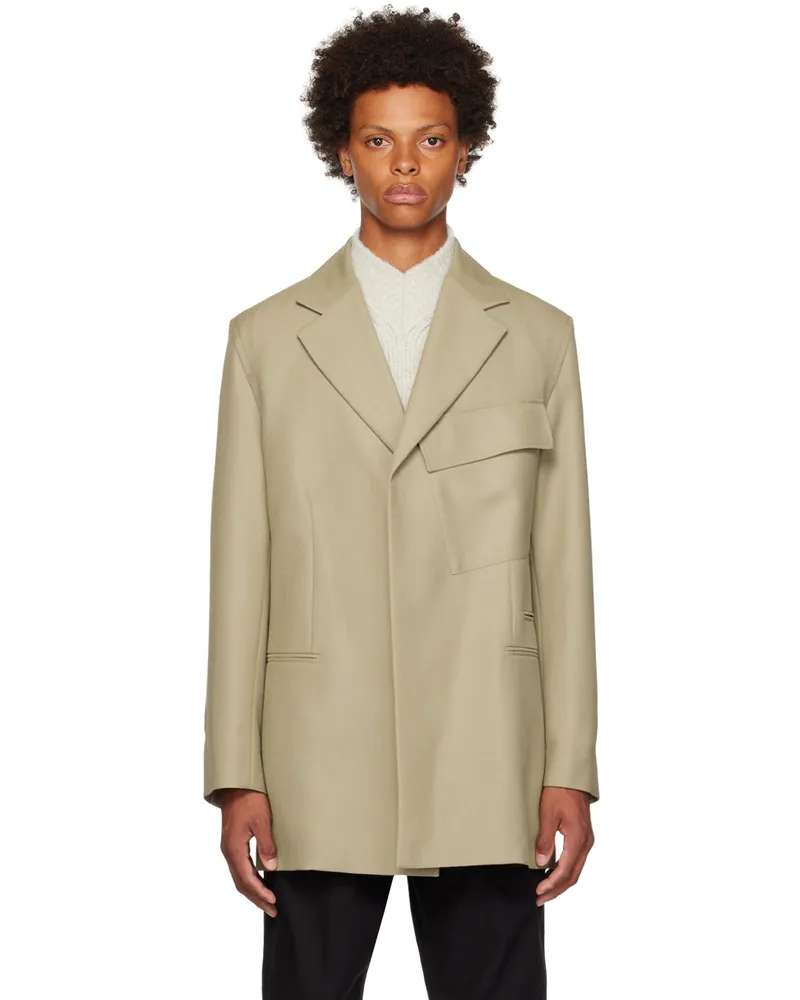 GAUCHERE Taupe Flap Pocket Blazer Greige