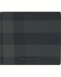 Burberry Black & Gray Check Wallet Charcoal