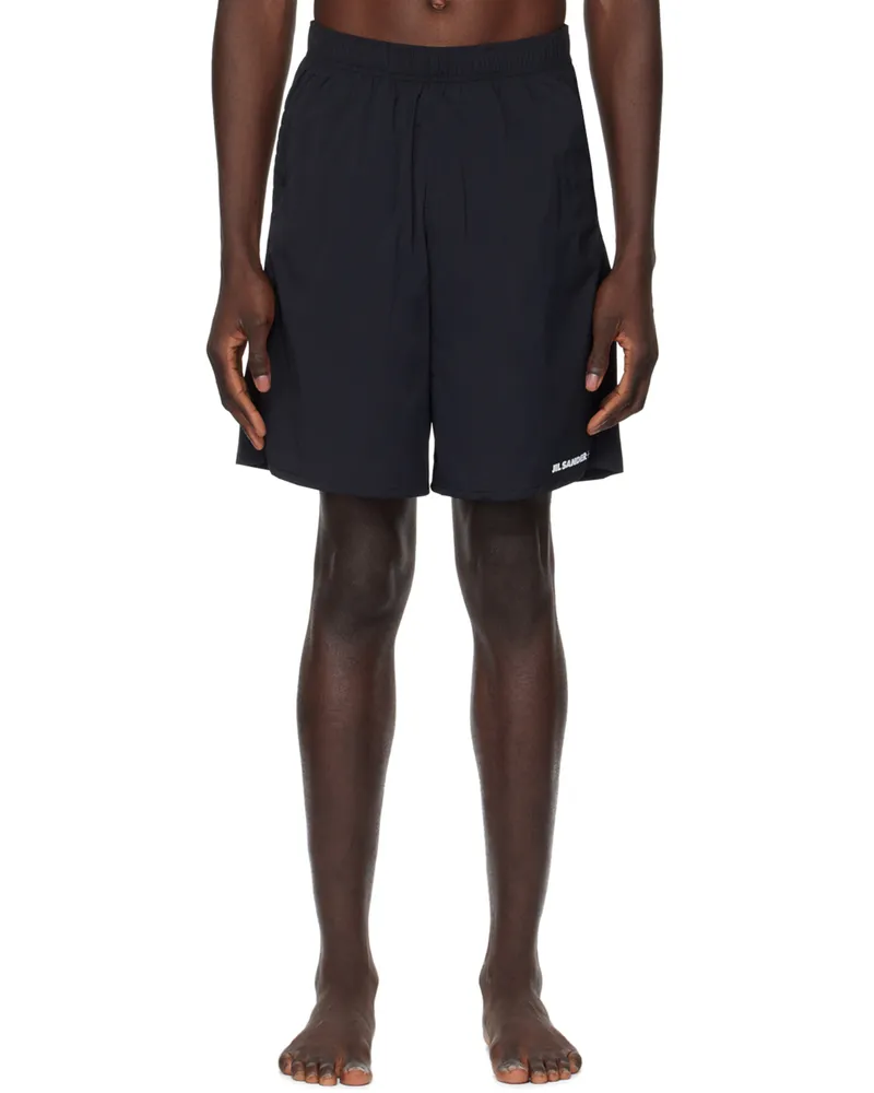 Jil Sander Black Printed Swim Shorts 001